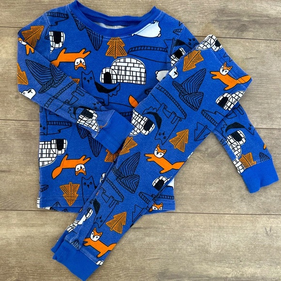 Carter’s 3T Toddler Boy Soft Pajamas Set Animal Print Igloo Fall Winter - Picture 7 of 8